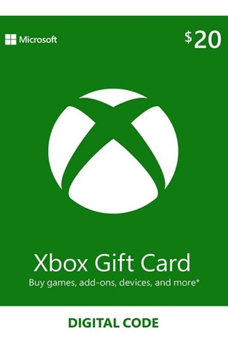 Tarjeta Digital - Xbox Gift Card 20 Usd - Cuenta Eeuu