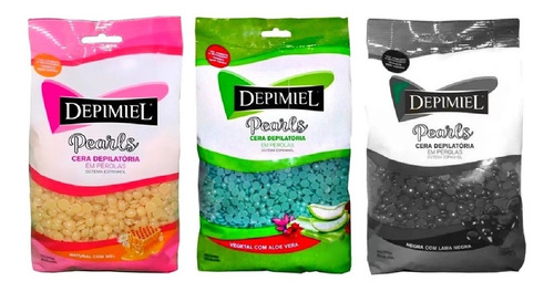 Depimiel Kit 3 Ceras Pérolas 200g (mel, Negra & Vegetal)