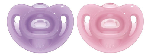 Nuk Set De 2 Chupetes Sensitive (0-6m) Rosa-violeta Color Rosa Período de edad 0-6 meses