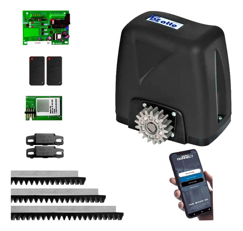 Kit Motor De Portão Rossi Dz Atto Turbo Wifi App Celular 4mt 220v