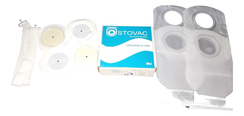 Ostovac Colostomia 2piezas (4bolsas 4 Barreras 1 Cinturón) Blanco
