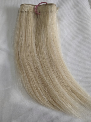 Imagem 4 de 5 de Franja Lateral Cabelo Humano Castanho Fita Adesiva 25cm