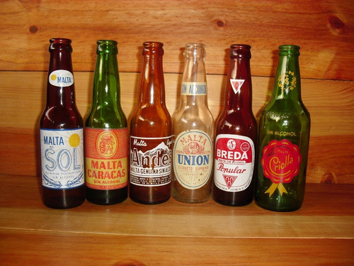 Imagen 1 de 6 de Cuarticos M A L T A Años 50s Botella Antigua De Coleccion