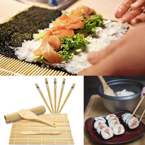 Hacer Sushi Maker Tapete Makisu Cortina Palillos Japoneses