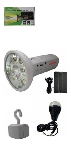 Linterna Led Con Bombilla Y Cargador Solar 