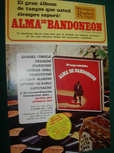 Folleto Publicidad Antiguo Coleccion Discos Tango Bandoneon