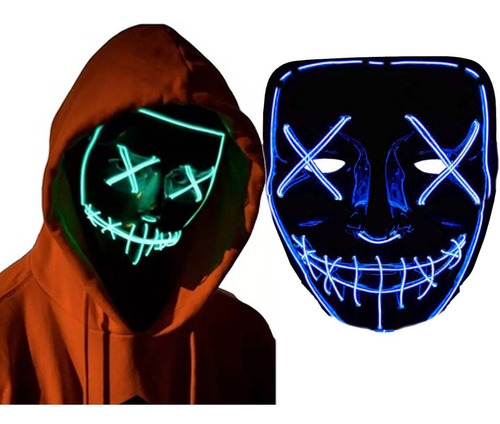 Mascara La Purga Luz Led Terror Halloween Palermo Z Norte