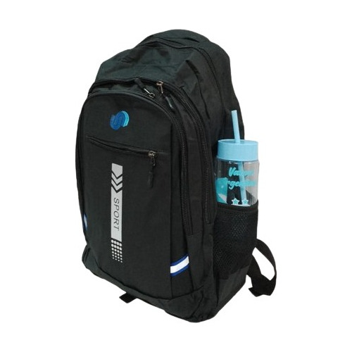 Mochila Viaje Escolar Urbana Reforzada Resistente Babymovil Color Negro Diseño De La Tela Liso