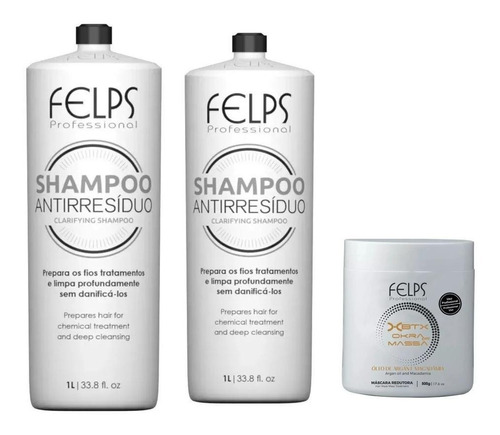 Felps 2 Shampoo Antirresiduo 1l + Okra Em Massa 500g