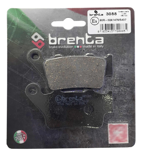 Pastilha De Freio Brenta Italiana Traseira Bmw G310r G310gs