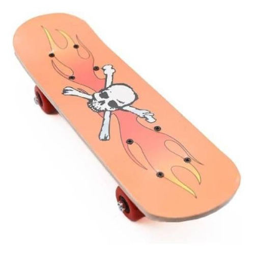 Imagen 1 de 8 de Skate Patineta Doble Dibujo Infantil 65cm X 22cm Naranja