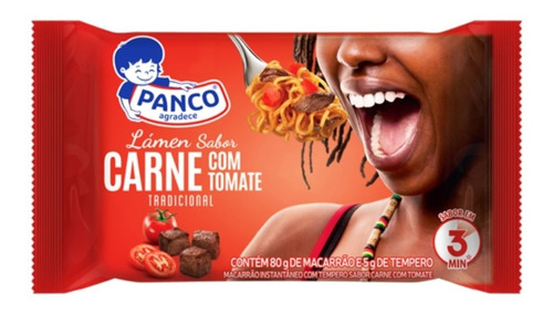 Imagem 1 de 5 de Macarrão Instantâneo Lamen Carne Com Tomate Miojo Panco 85gr