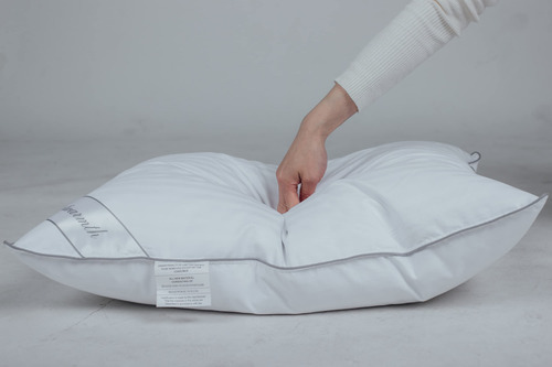 Almohada De Plumas De Ganso 100% Algodón Suave Tamaño Estánd