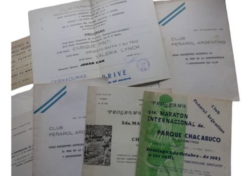 Lote Folleto Club Peñarol Argentino Antiguo Parque Chacabuco