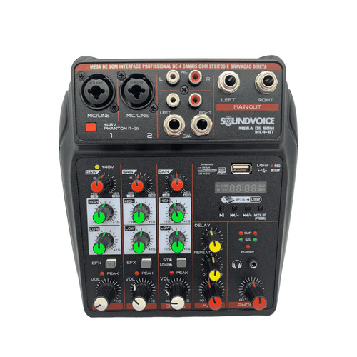 Mesa de som Console Soundvoice MC4-BT 110V/220V 4 Canais Bluetooth