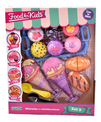 Set 3 Comida Jueguete Food For Kids Con Abrojo 2128 Ditoys 