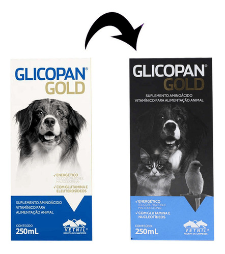 Glicopan Gold 250ml Suplemento Vitamínico Cão E Gato