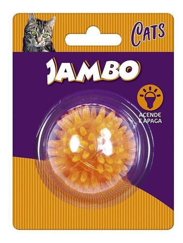 Imagem 1 de 2 de Brinquedo Para Gato Jambo Bola Luz Espinho Mini Laranja 