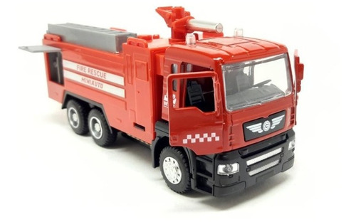Caminhão Corpo De Bombeiros Som Luzes Miniatura Escala 1/50