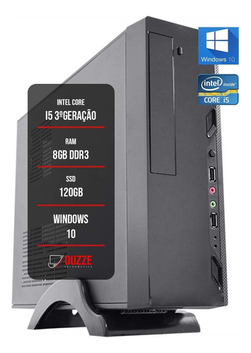 Pc Gamer Cpu Intel I5 Placa Mãe H61 8gb Ram Ssd 120gb