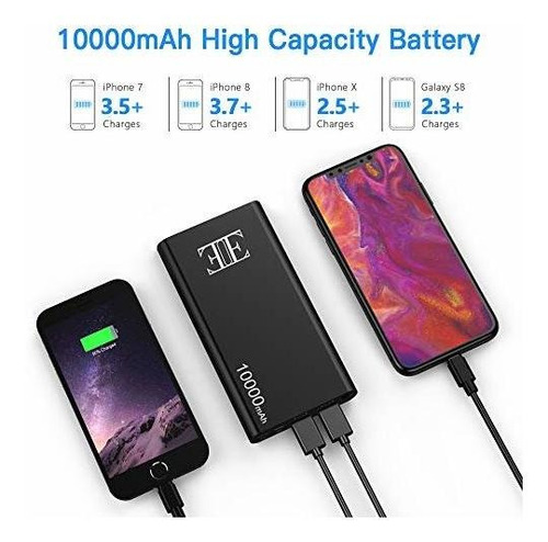 Bateria Externa 10000mah 2 Salidas Usb Con Entrada Tipo C, C
