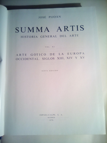 José Pijoan, Summa Artis, Volumen 11 (Usado)