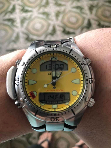 Relógio Citizen Aqualand Jp1060-52x Amarelo