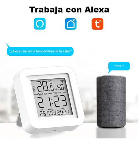 Reloj Sensor Int. Temperatura Humedad Wifi Tuya Alexa Mod2