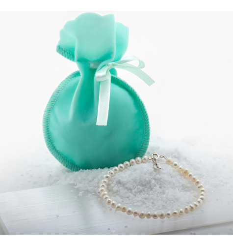 Pulseira Pérolas Naturais Prata Coleção Oceano Comprimento 19 Cm Cor Champanhe Diâmetro 8 Cm