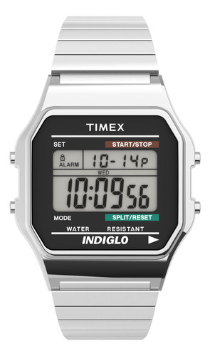 Timex Classic Reloj Digital, Para Hombre, Tono Plateado