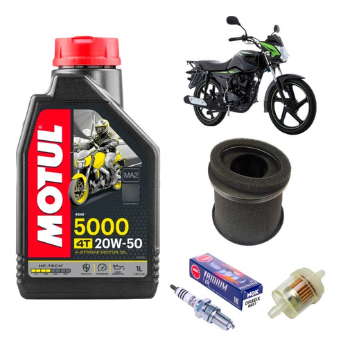 Kit Afinación Italika Ft150 Grafito Ft150ts Motul 5000 20w50