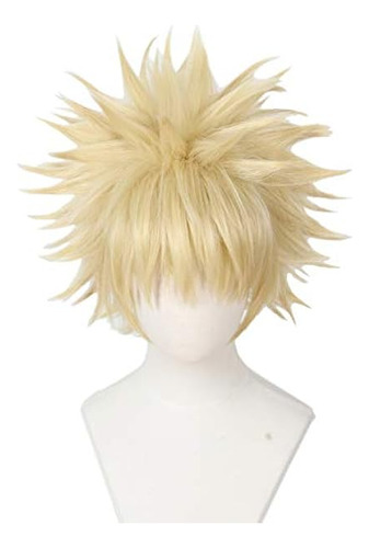 Peluca Cosplay Anime Pelo Rubio Corto Disfraz Halloween Pelu