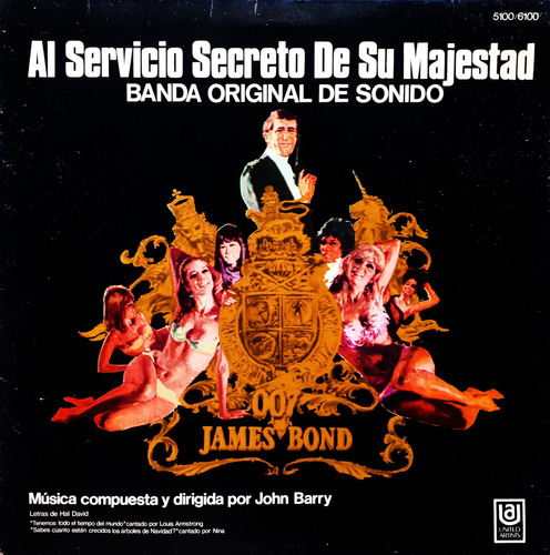 John Barry -  James Bond 007 Al Servicio De Su Magestad  Lp