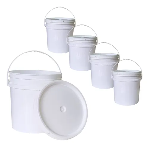 comprar Balde Plastico 10l Blanco X5 Con Tapa Y Manija