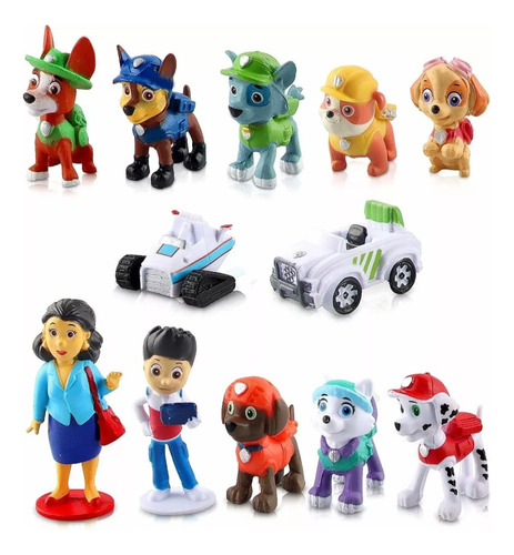 Figuras Patrulla Canina Chase Skye Marshall 12pcs + Regalo