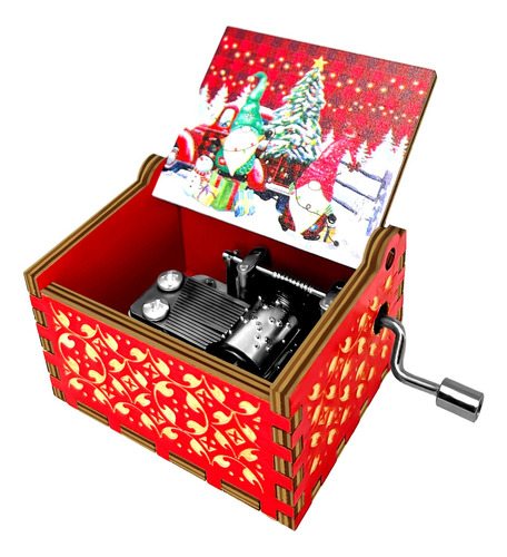 Caja De Música Navideña De Madera Regalo De Navidad Para Niñ