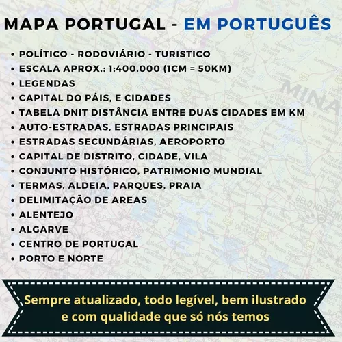 Mapa Portugal Politico Turístico Banner Com Cordinha - SPM - Mapas -  Magazine Luiza