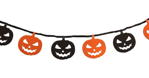 Guirnalda Calabazas Halloween Banderin Brillante 1.90metros