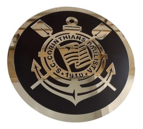 Quadro Corinthians Timão Logo E Borda Acrílico Espelhado | MercadoLivre