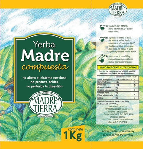 Imagen 2 de 4 de Yerba Madre Compuesta 1 Kg - Yerba Mate Madre Tierra