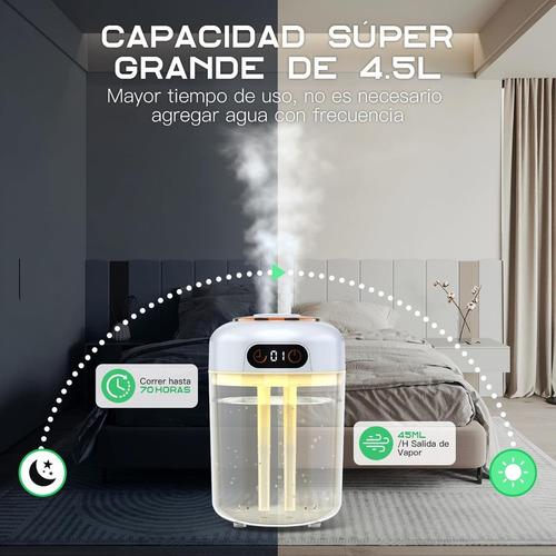 Humidificador 4.5l Luz Nocturna Apagado Automático