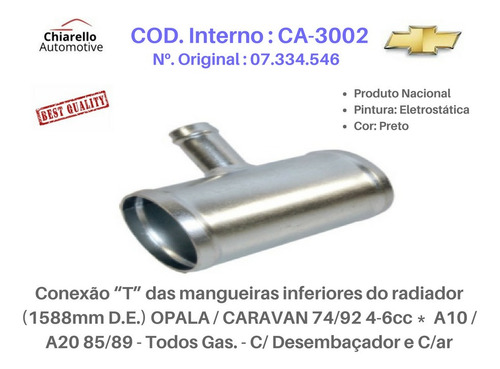 Conexão T Opala Caravan A10 A20-todos C/ar