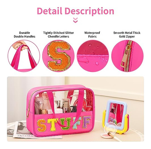 Bolsa De Maquillaje Transparente Grande Impermeable Para Via