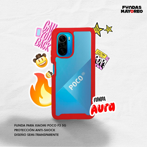 Funda Aura Para Xiaomi Poco F3 5g Carcasa Case Para Celular Rojo