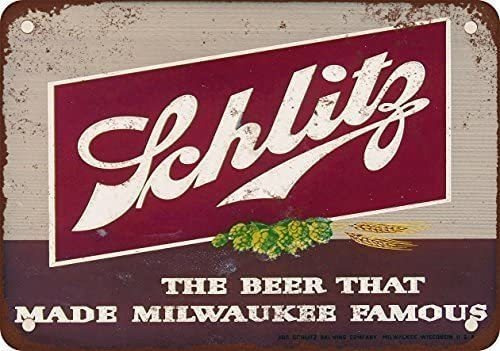 Âletreros De Metal  Schlitz Beer Vintage Look Reproduct...