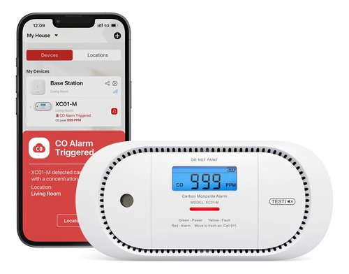 X-sense Detector Inteligente De Monoxido De Carbono Xc01-m,