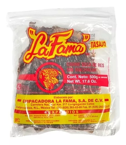 Carne Seca De Res La Fama ¨laminada¨ 500g Rollo