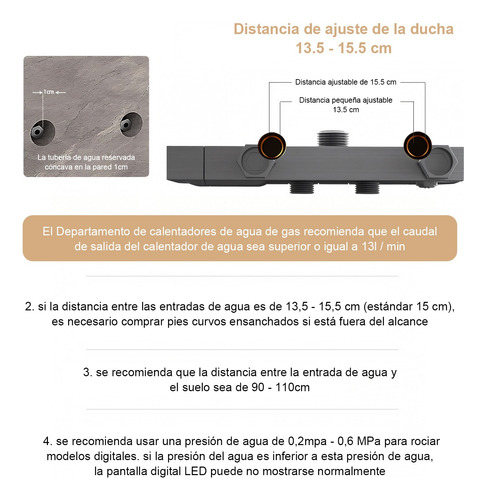 Ducha Cuadrada Kit De Alta Presión Ducha De Baño De Lujo