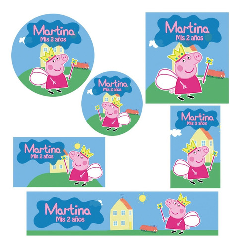 Kit 144 Stickers Peppa Pig Hada Disney Candy Bar Etiquetas 