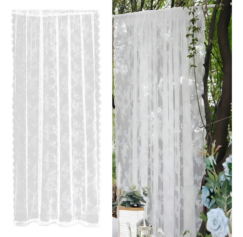 2 Cortinas De Red De Flores De Encaje, 150cmx100cm